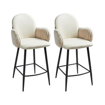 Set mit 2 Barstühlen aus Stoff Retro AMITY