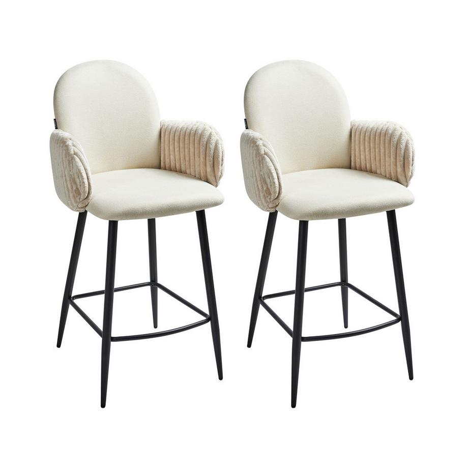 Set mit 2 Barstühlen aus Stoff Retro AMITY