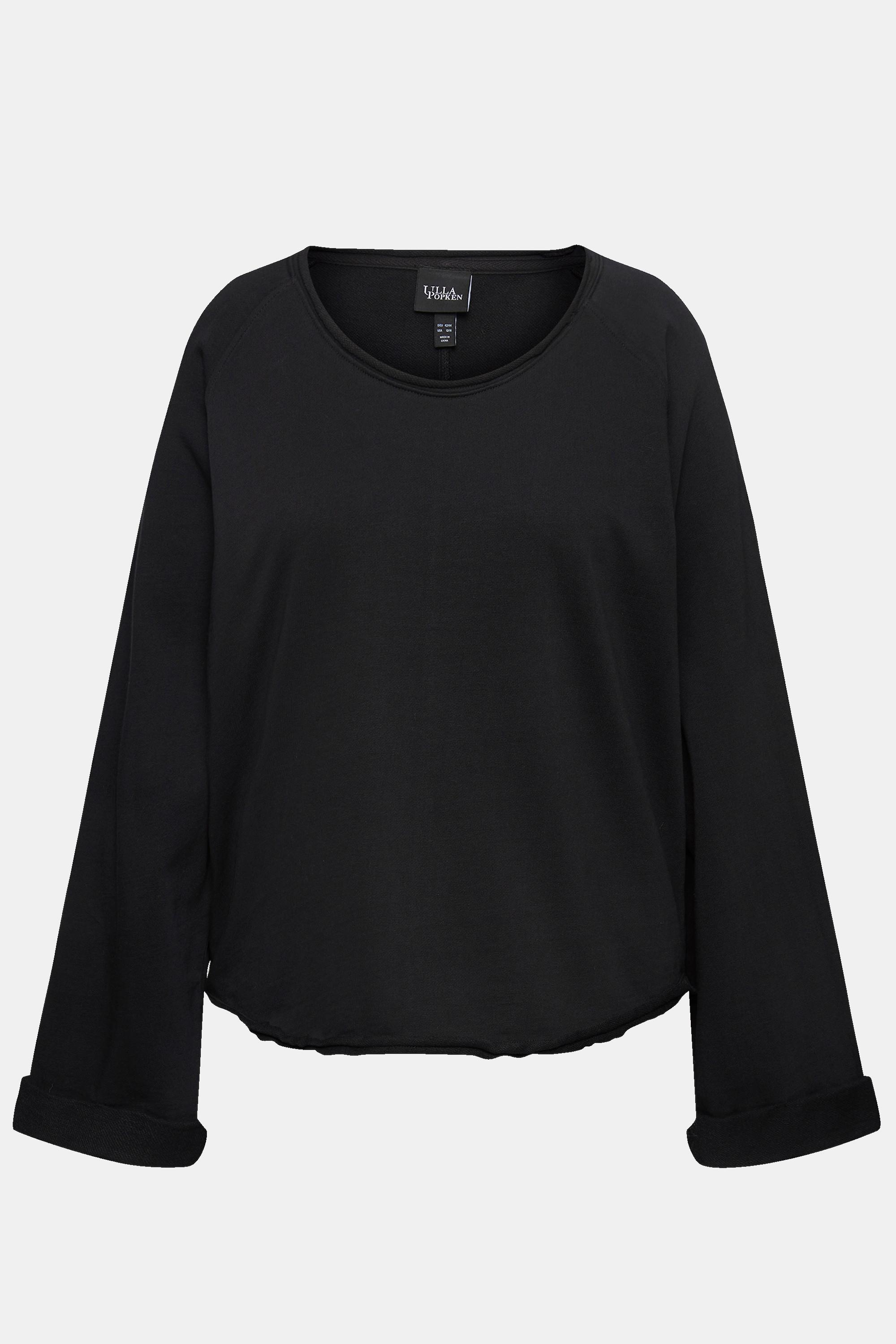 Ulla Popken Sweatshirt Rollkanten Rundhals Raglan Langarm  