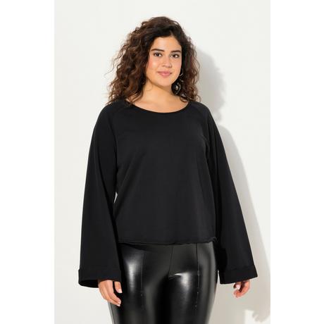 Ulla Popken Sweatshirt Rollkanten Rundhals Raglan Langarm  