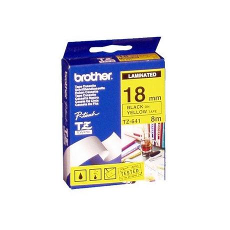 brother Cassetta nastro Brother TZe TZe-641 Colore Nastro: Giallo Colore carattere:Nero 18 mm 8 m  