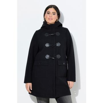 Dufflecoat, A-Linie, Wolloptik, Knebelknöpfe, Kapuze