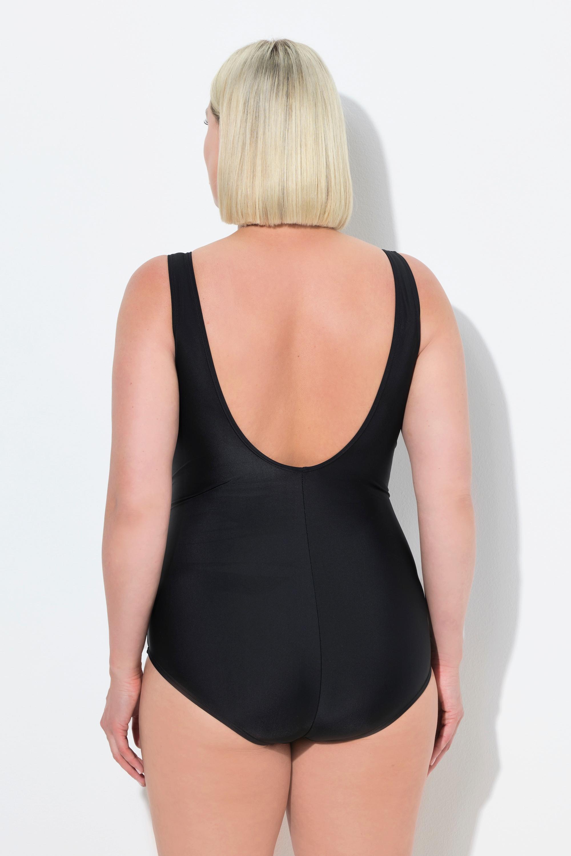 Ulla Popken Maillot de bain Motif feuilles Drapé Bonnets souples  