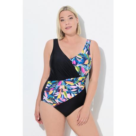 Ulla Popken Maillot de bain Motif feuilles Drapé Bonnets souples  