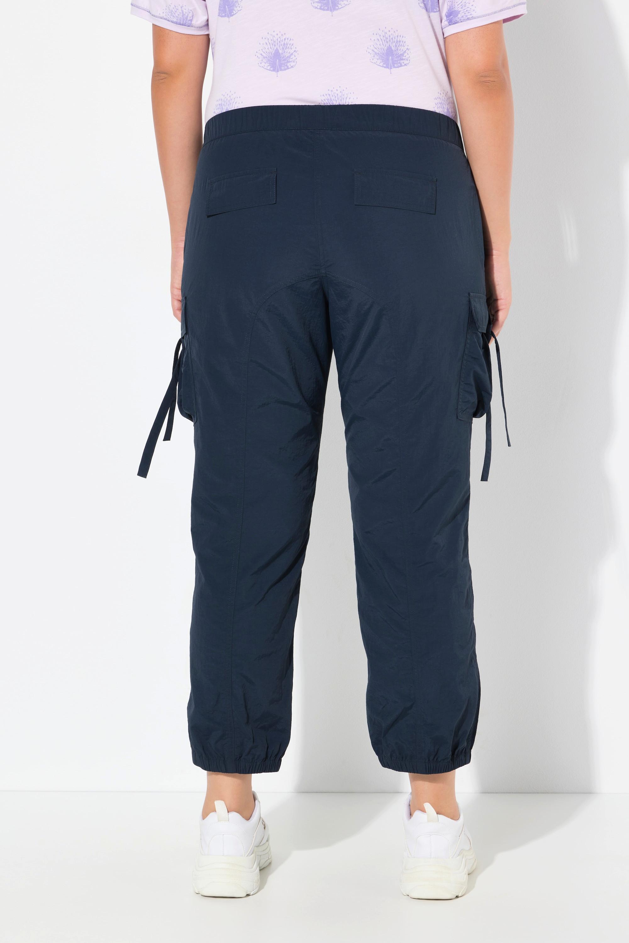 Ulla Popken Pantaloni Cargo Stile Utility Cintura Elastica Orli Elastici  