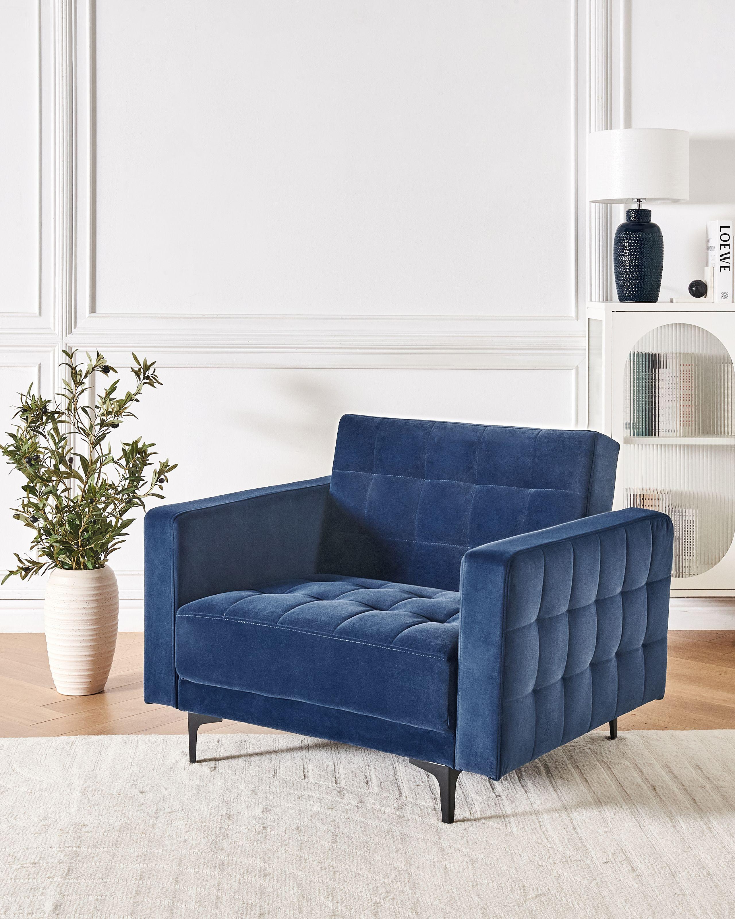 Beliani Fauteuil en Velours Moderne ABERDEEN  