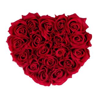 Northix Scatola di rose nere a forma di cuore con 18 rose  