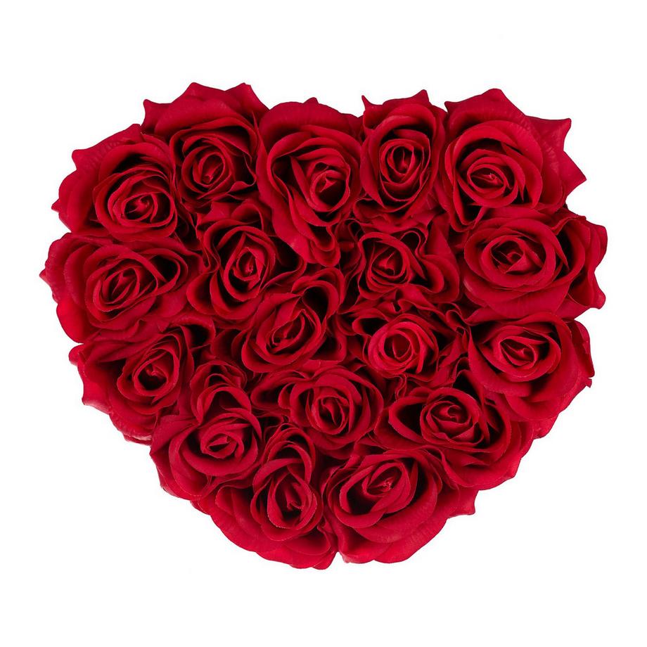 Northix Boîte à roses noire en forme de cœur avec 18 roses  