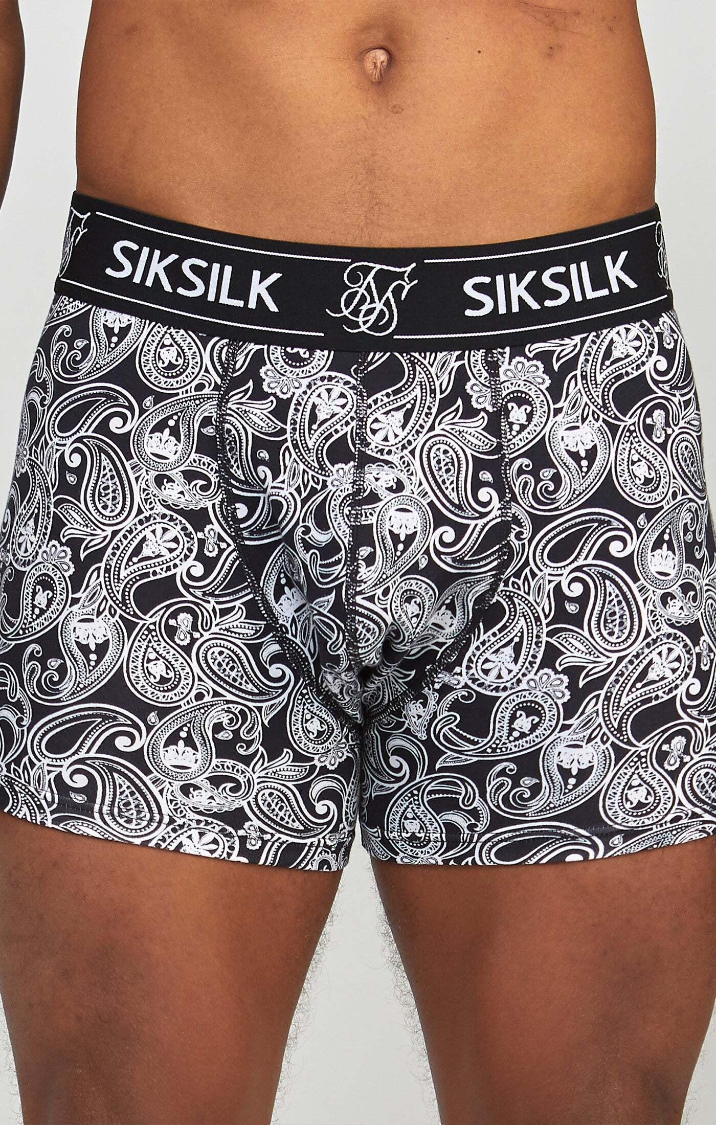Sik Silk  Unterwäsche 3 Pack Paisley Boxer Shorts 