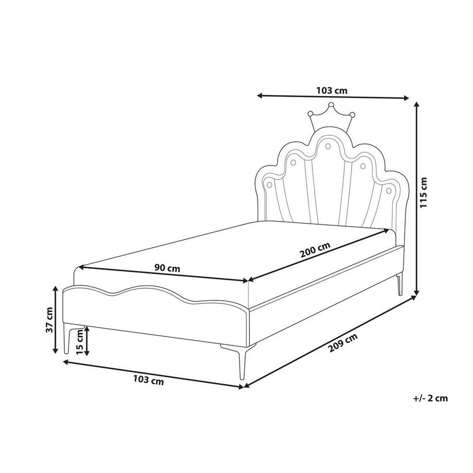 Beliani Lit d'enfant en Velours Glamour RUBIAN  