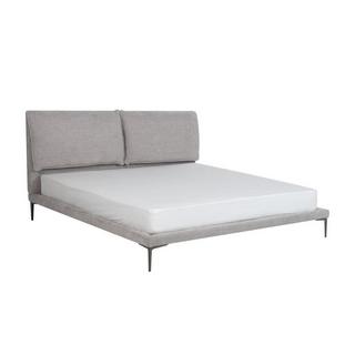 Maison Céphy Lit 160 x 200 cm - Tissu - Gris chiné + Matelas - RIMOTA  