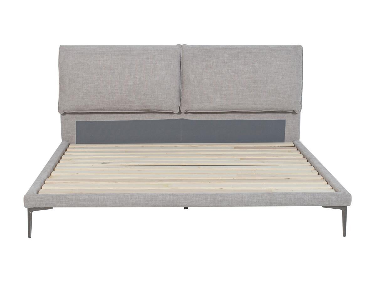 Maison Céphy Lit 160 x 200 cm - Tissu - Gris chiné + Matelas - RIMOTA  