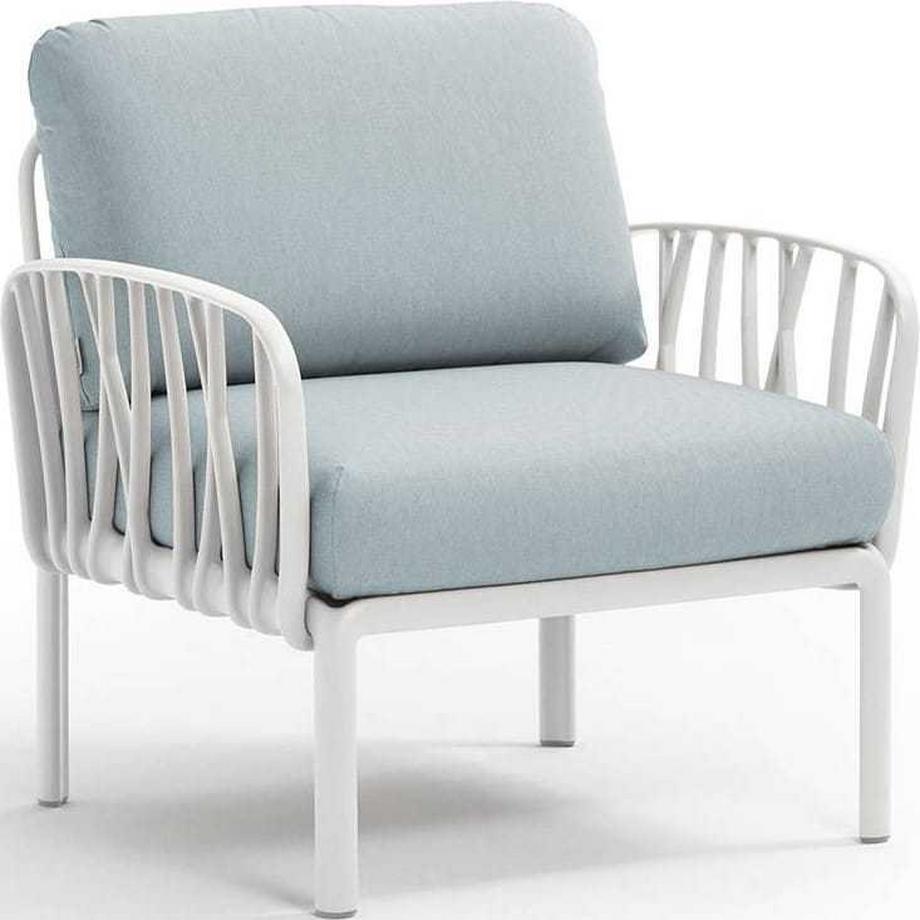 Fauteuil de jardin Komodo blanc bleu