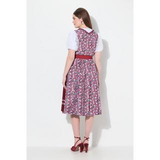 Ulla Popken Midi Dirndl Schnürung Carré-Ausschnitt Ärmellos  