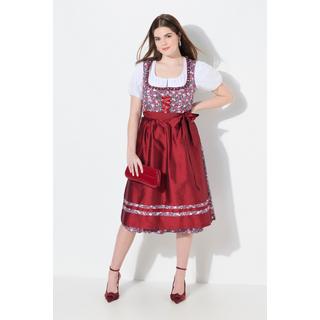 Ulla Popken Midi Dirndl Schnürung Carré-Ausschnitt Ärmellos  