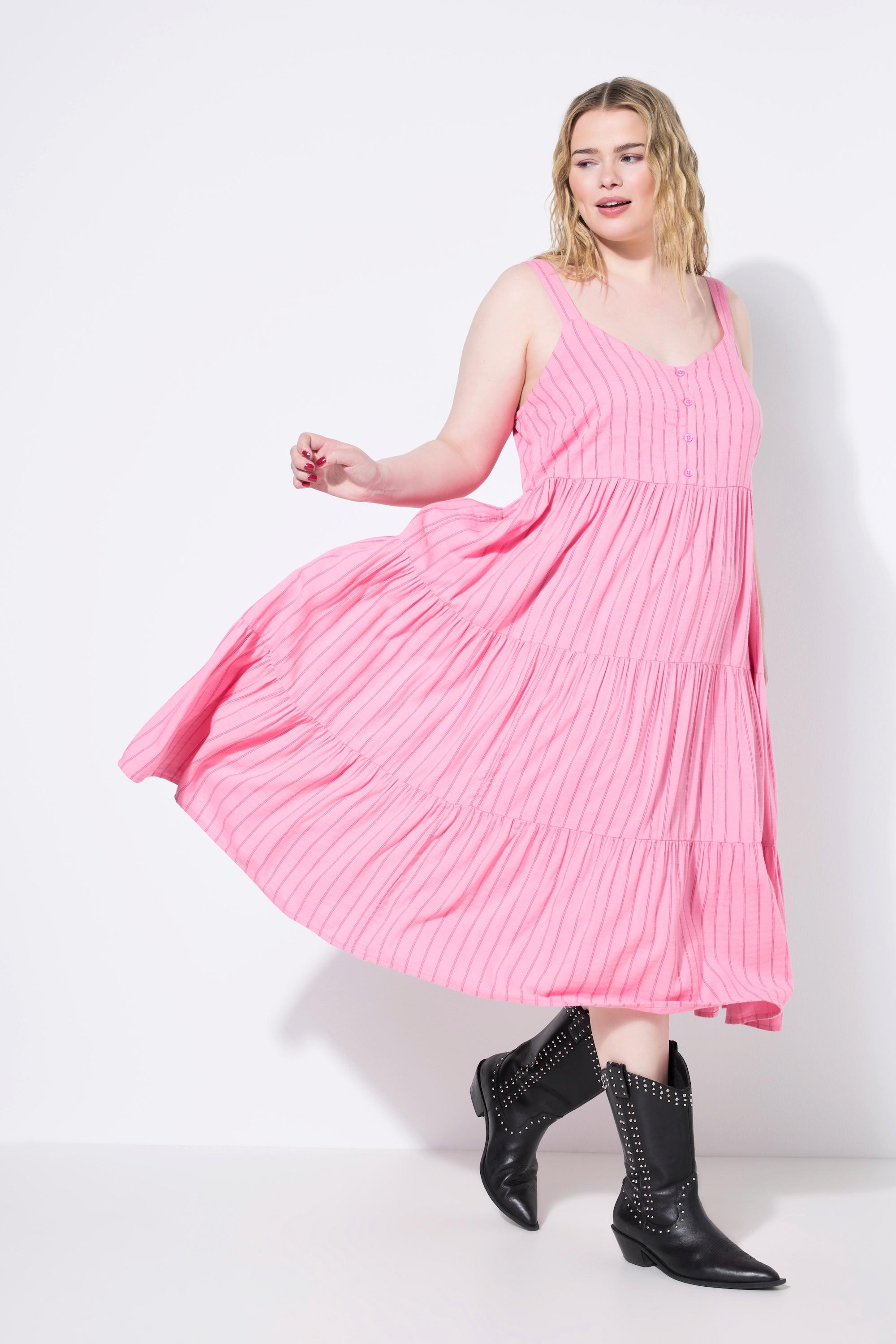 Studio Untold Midikleid A-Linie Streifen Volants  