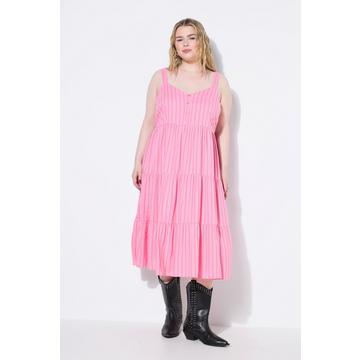 Midikleid, A-Line, Streifen, Volants