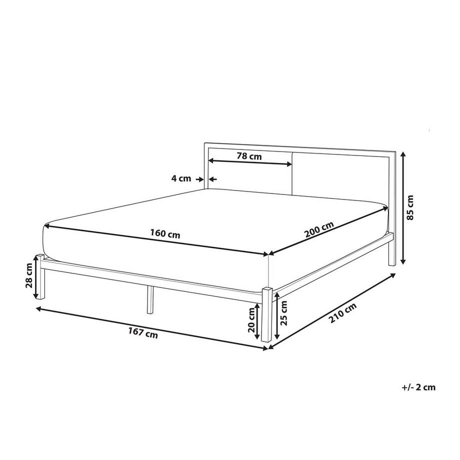 Beliani Lit à lattes en Acier Moderne CLAMART  