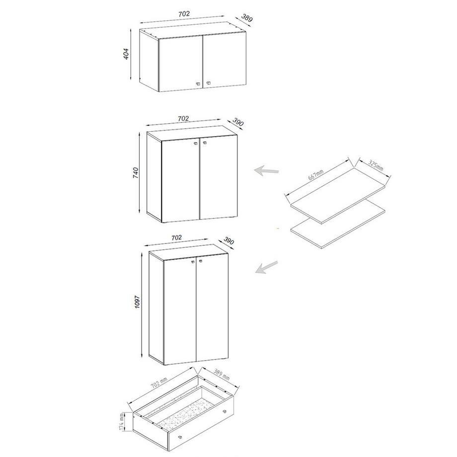 VCM XXL Holz Schuhschrank Kleiderschrank Schuhe Dielenschrank Lona 5f A Schublade  