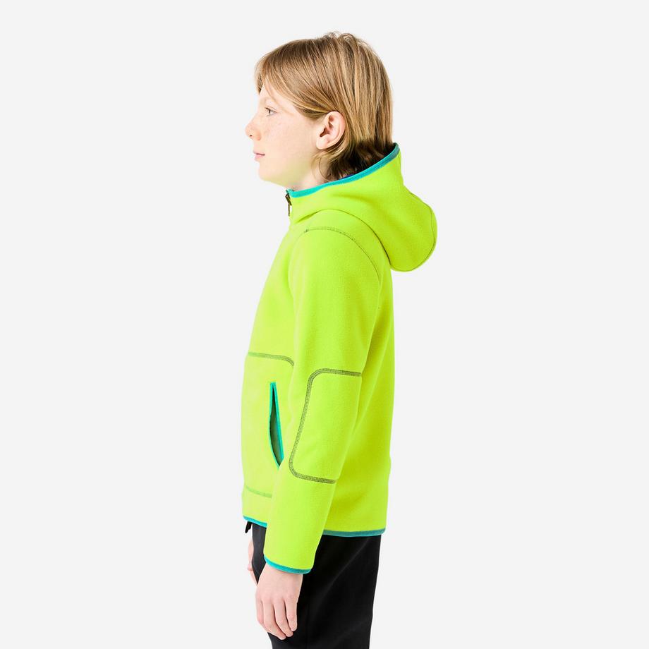 DECATHLON  Warme wendbare Segel-Fleecejacke Kinder, 500 gelb 