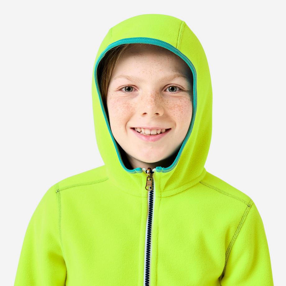 DECATHLON  Warme wendbare Segel-Fleecejacke Kinder, 500 gelb 