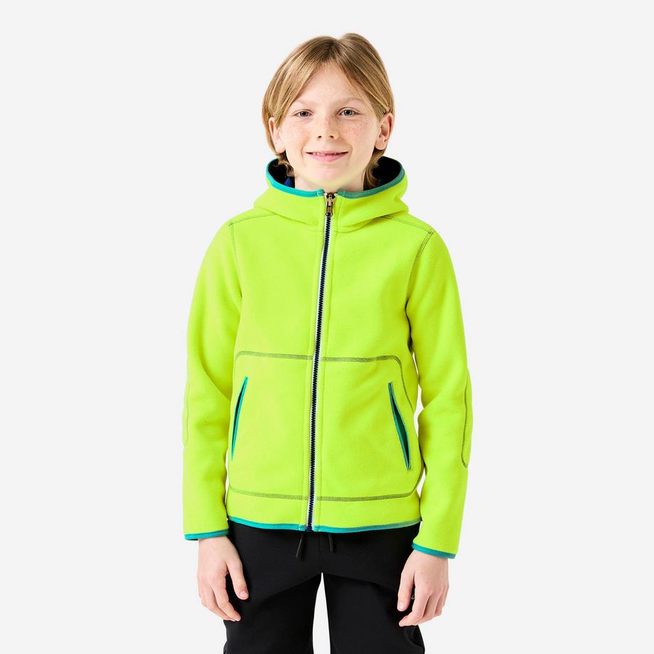 Warme wendbare Segel-Fleecejacke Kinder, 500 gelb