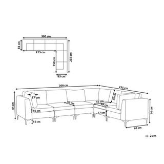 Beliani Ecksofa aus Samtstoff Modern EVJA  