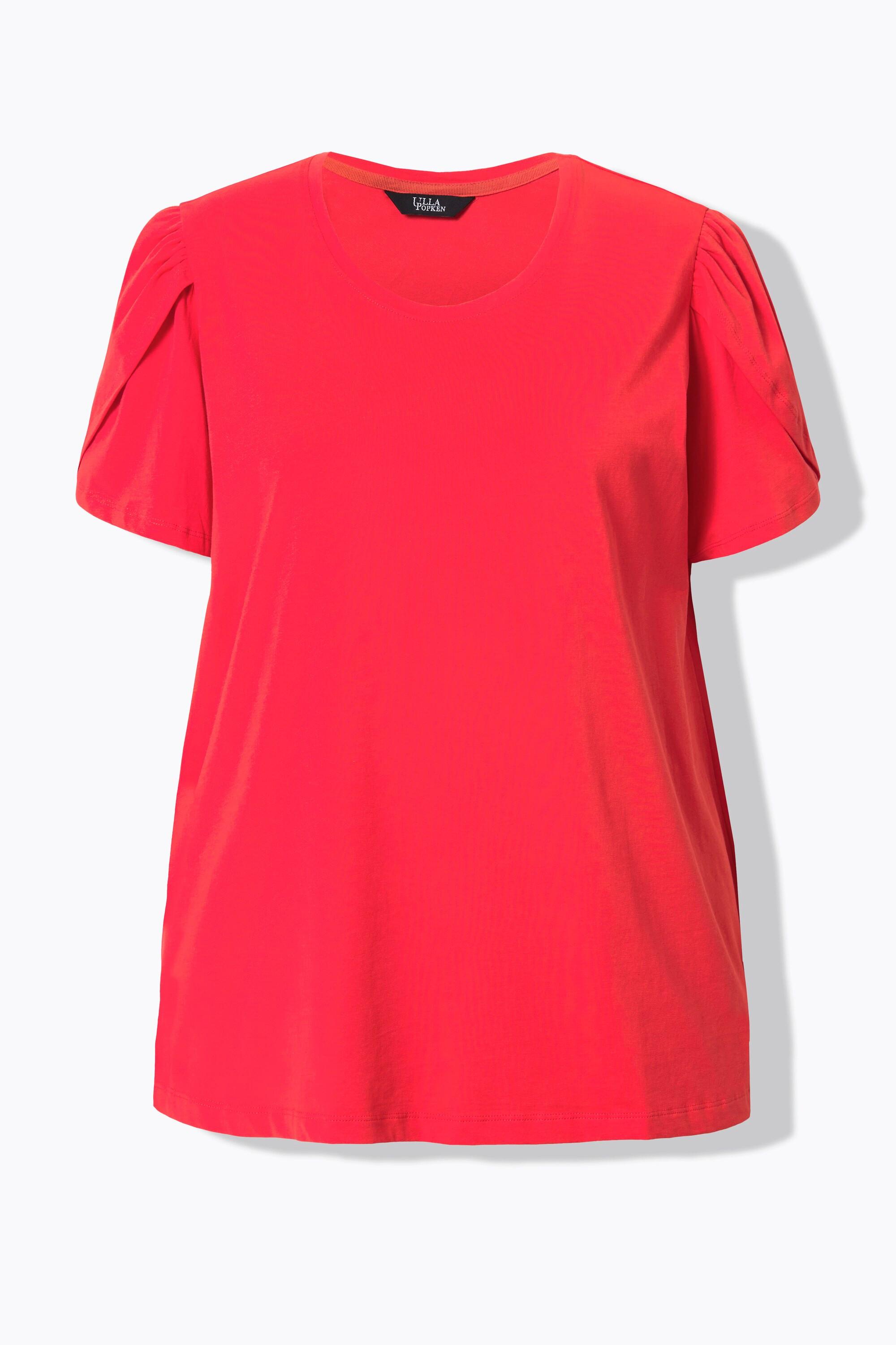 Ulla Popken T-shirt Effetto Stratificato Linea ad A Scollo Rotondo Mezza Manica  