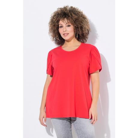 Ulla Popken T-shirt Effetto Stratificato Linea ad A Scollo Rotondo Mezza Manica  