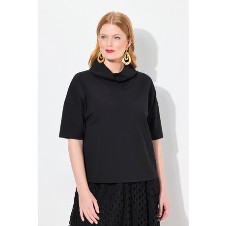 Ulla Popken Sweat-shirt oversize col châle manches courtes  