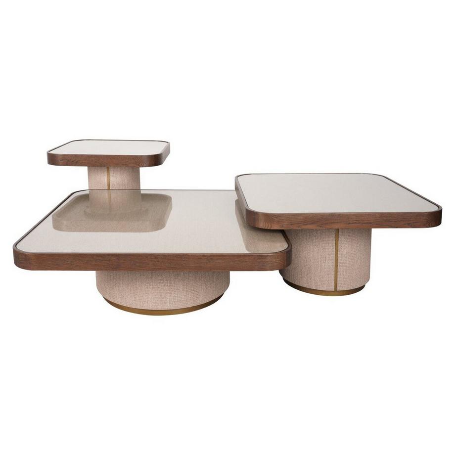 Richmond Interiors Table basse Willox brown glass (set de 2)  