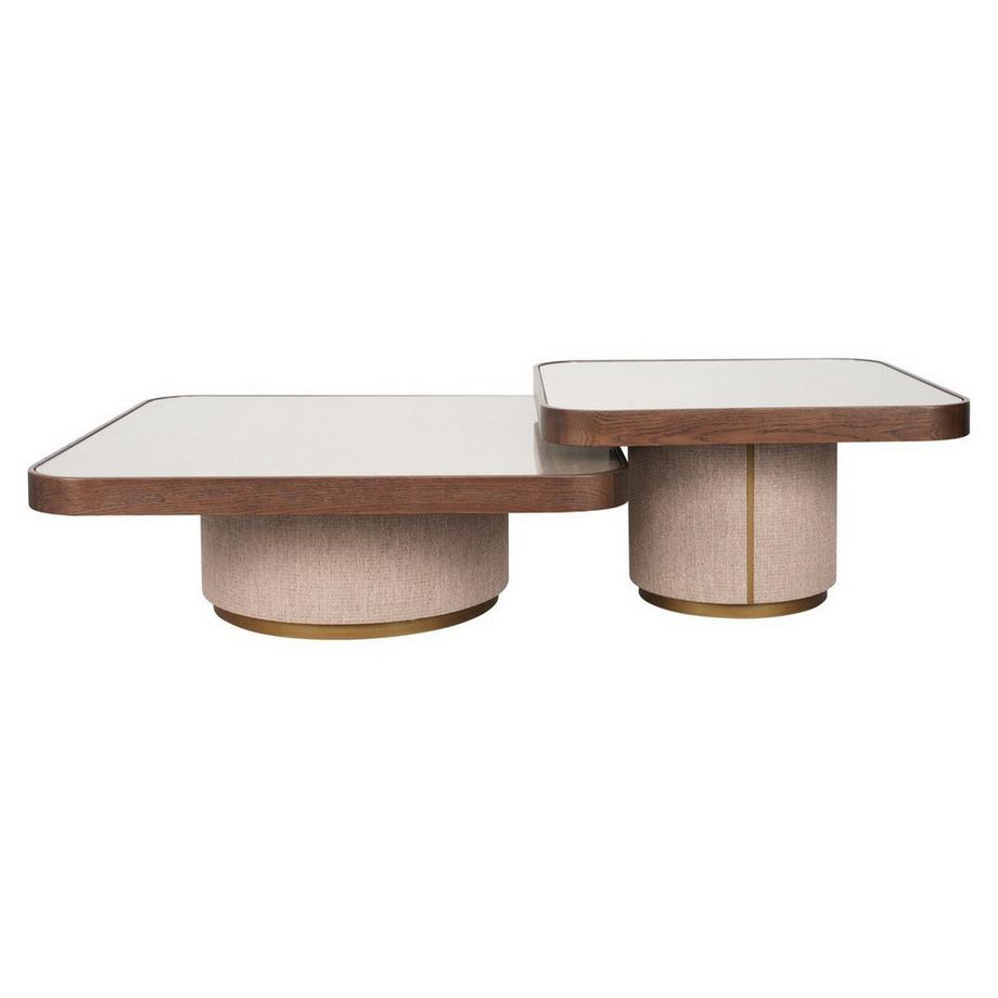 Richmond Interiors Table basse Willox brown glass (set de 2)  