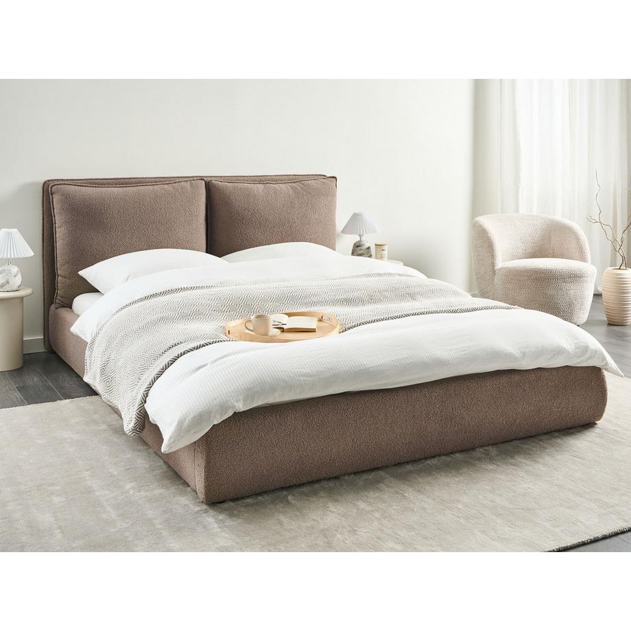 Beliani Letto en Bouclé  BAJONNA  