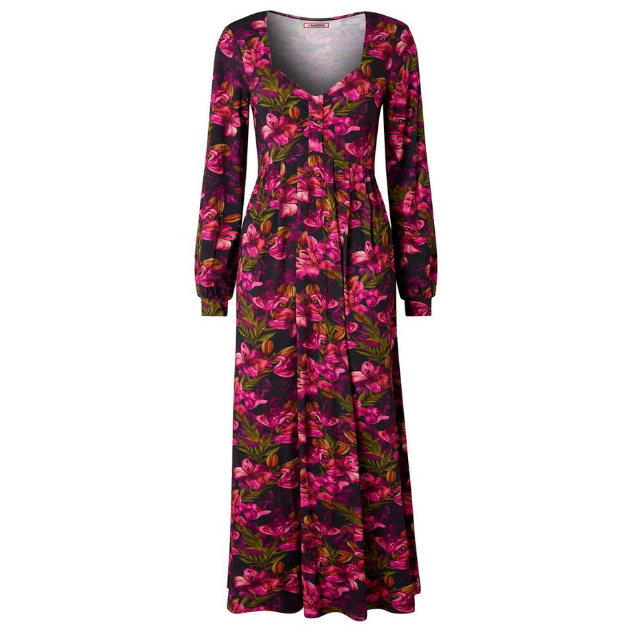 Joe Browns  Robe Mi-Longue en Jersey à Manches Longues Imprimé Lys 