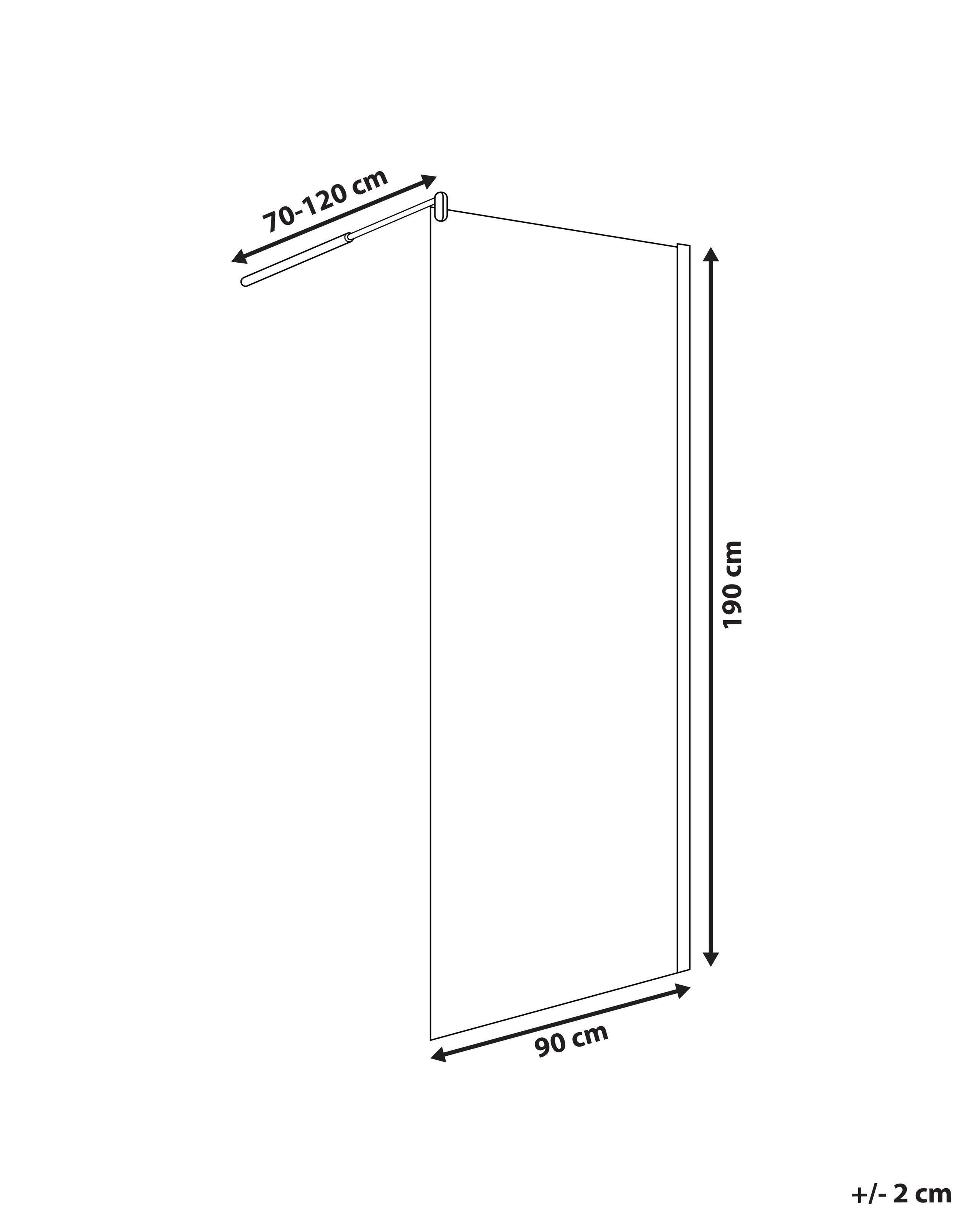 Beliani Parete doccia en Vetro temperato Classico AHAUS  