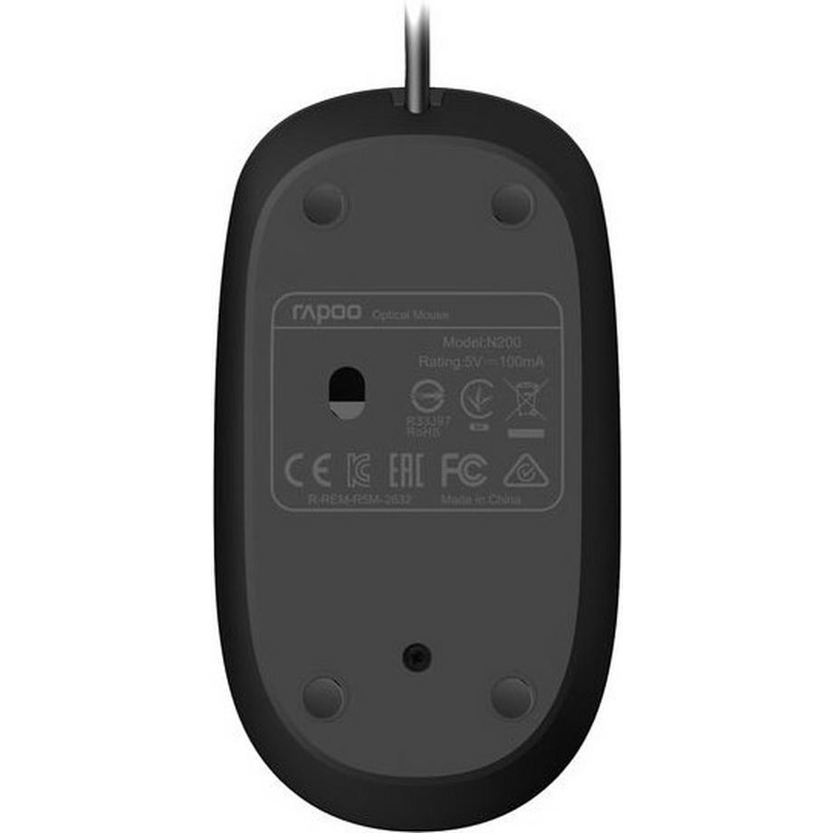 rapoo  RAPOO N200 wired Optical Mouse 18548 Black 