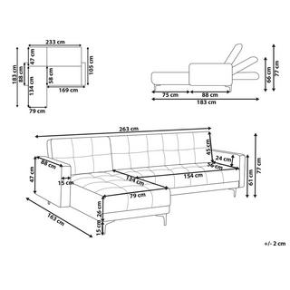 Beliani Canapé d'angle côté droit en Polyester Minimaliste ALNES  