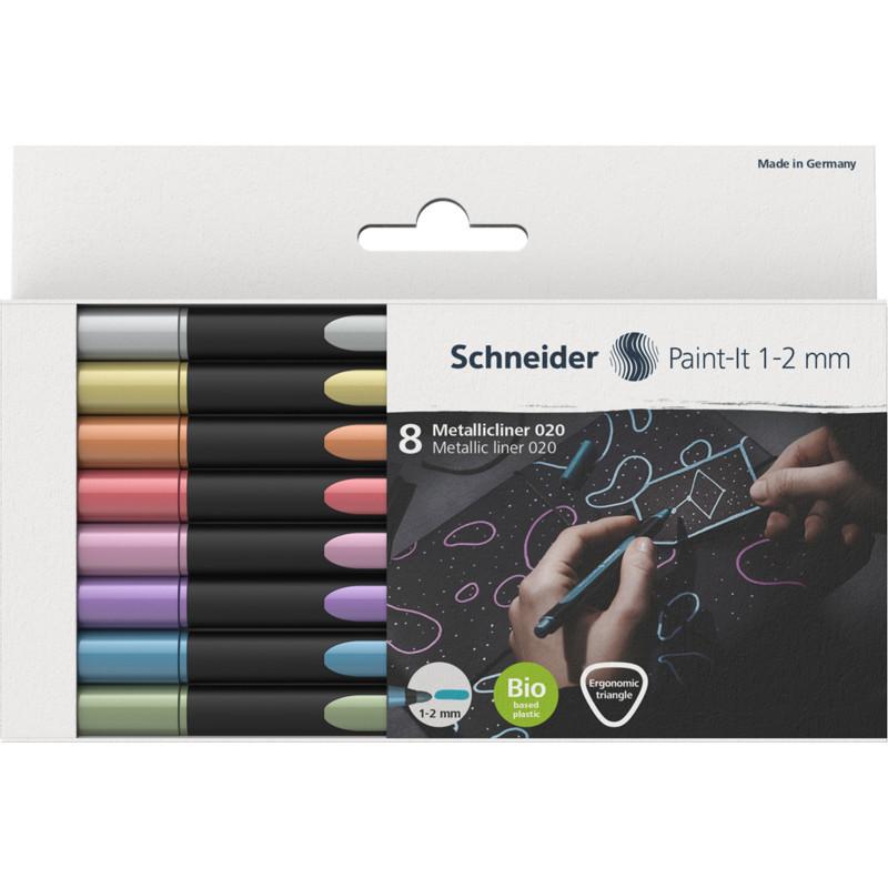 Schneider Schreibgeräte  Schneider Schreibgeräte Paint-It 020 wallet evidenziatore 8 pz Blu, Rame, Oro, Verde, Rosa, Rosso, Argento, Viola 