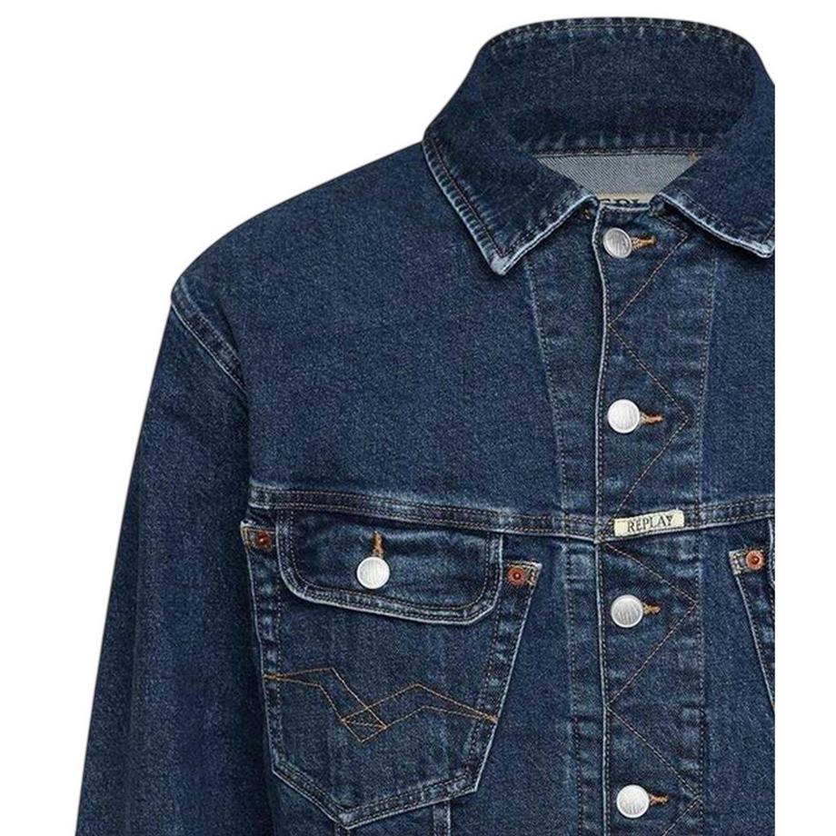 REPLAY Giacca Di Denim Comfort Logo Ricamato  