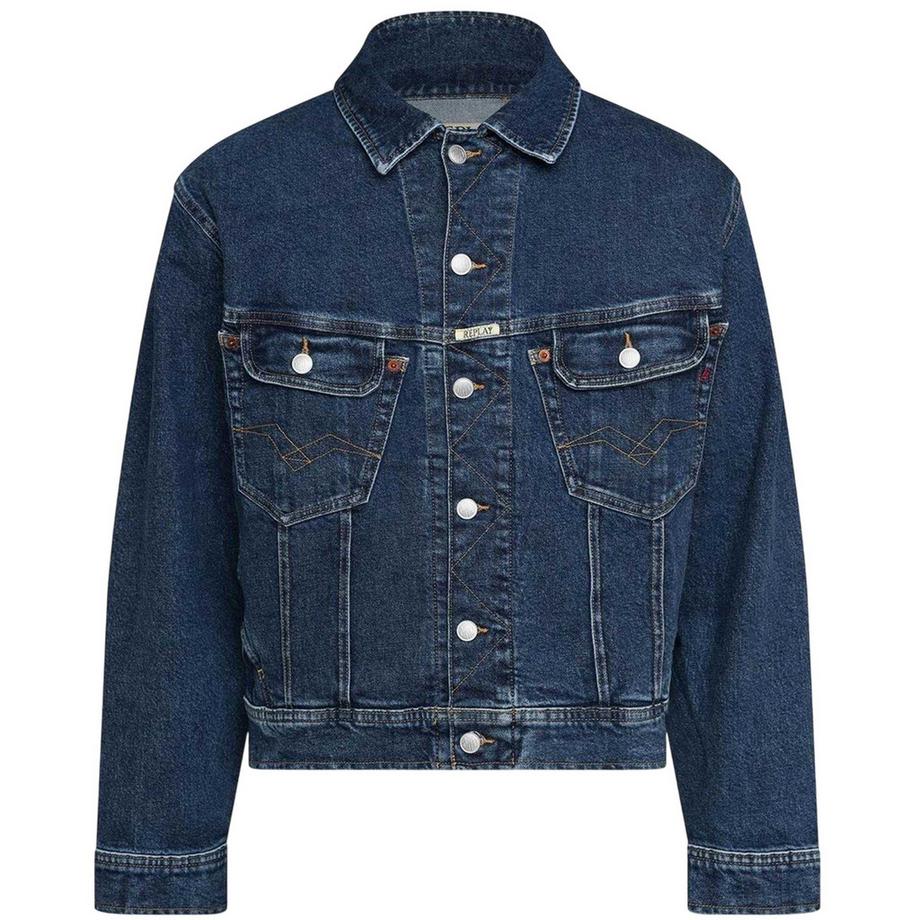 Giacca Di Denim Comfort Logo Ricamato