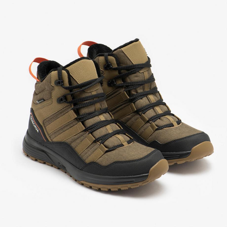 QUECHUA SH100 X-Warm Chaussures de Randonnée Hiver Imperméables Chaussures hiver de randonnée chaudes et imperméables homme, NH500 marron 
