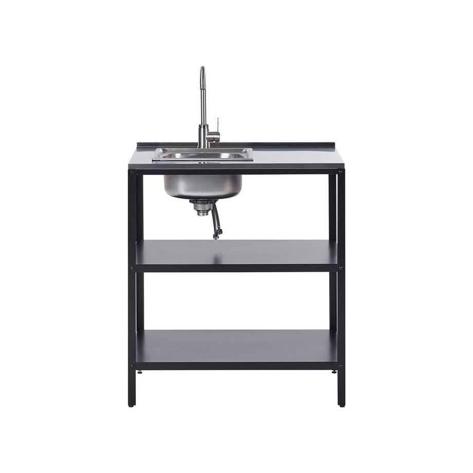 Beliani Outdoor-Kücheninsel mit Spüle aus Stahl Modern VILAMA  