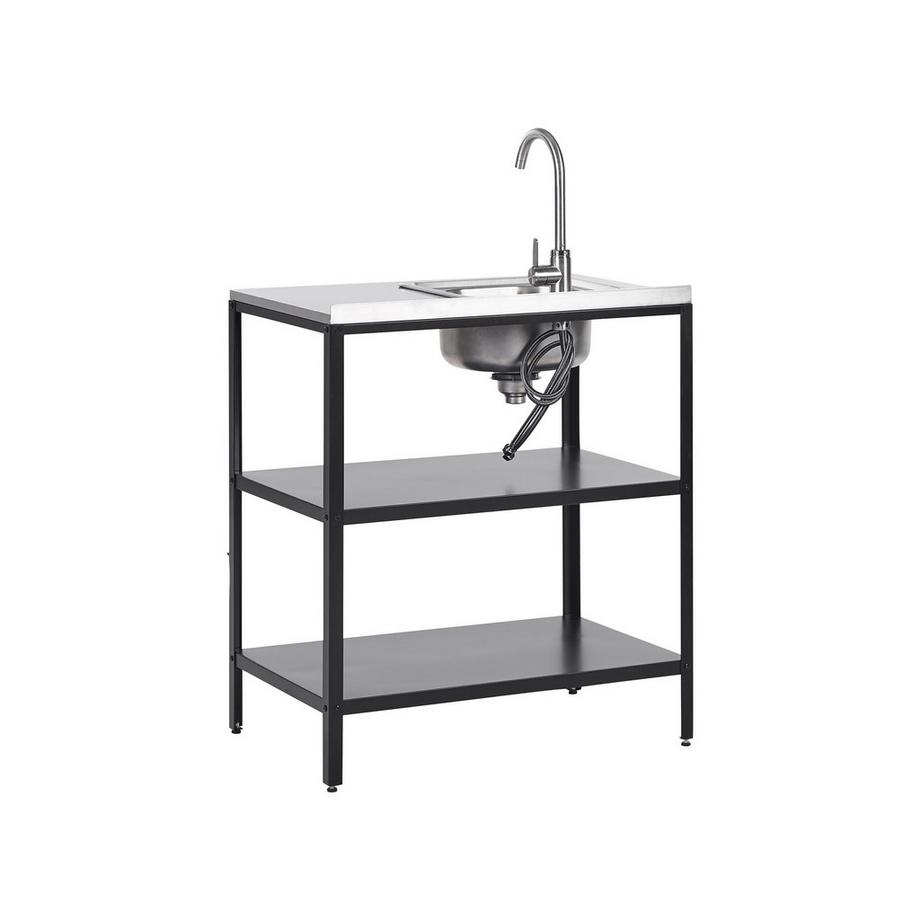 Beliani Outdoor-Kücheninsel mit Spüle aus Stahl Modern VILAMA  