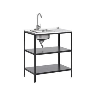 Beliani Outdoor-Kücheninsel mit Spüle aus Stahl Modern VILAMA  