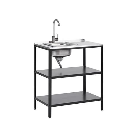 Beliani Outdoor-Kücheninsel mit Spüle aus Stahl Modern VILAMA  