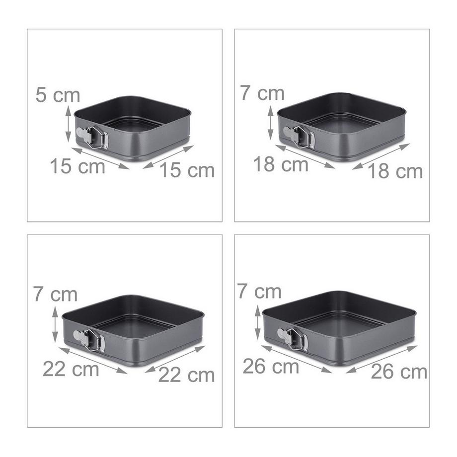 B2X  Springform 4er Set eckig 