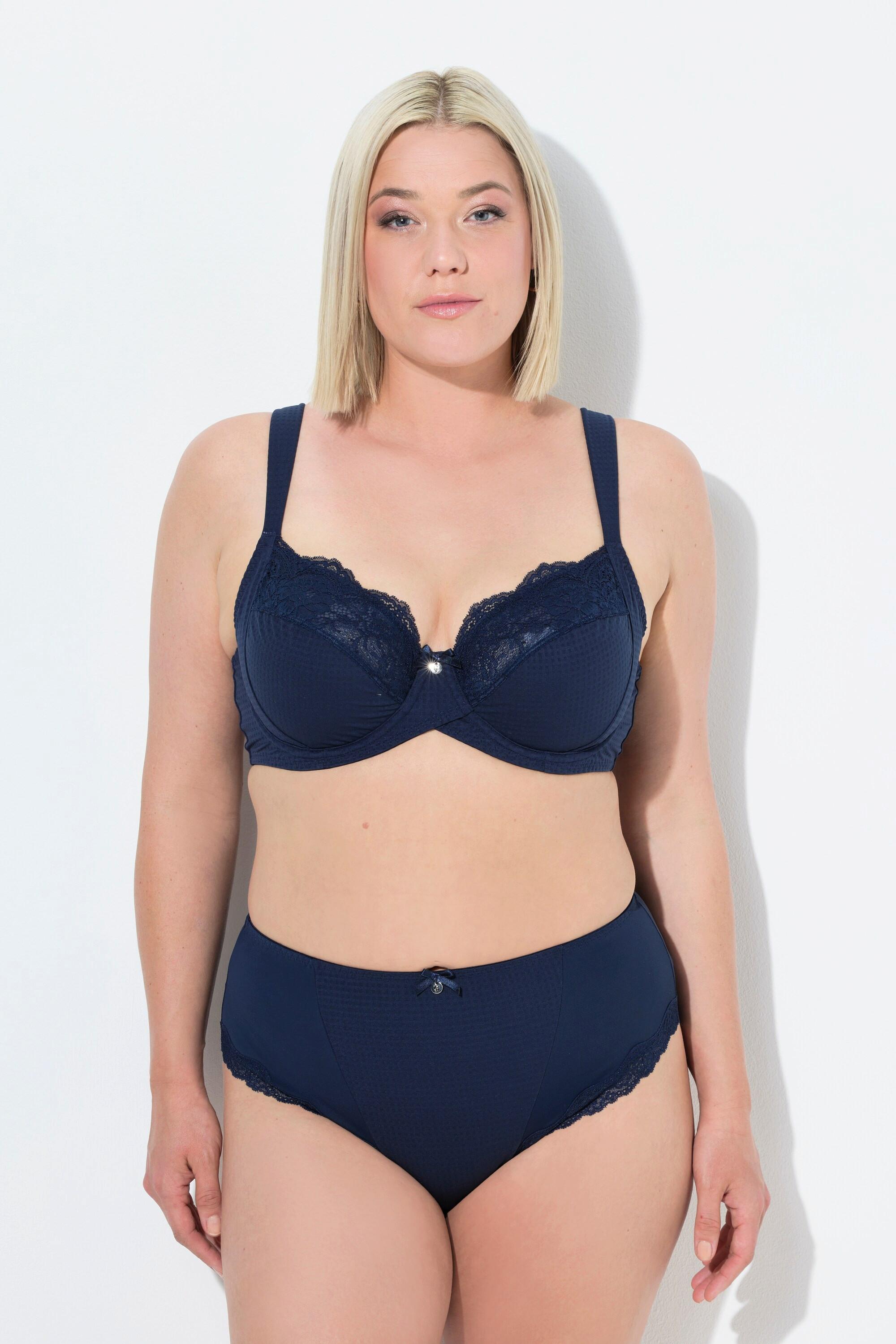 Ulla Popken Jacquard Spitze Bügel BH Softcups  