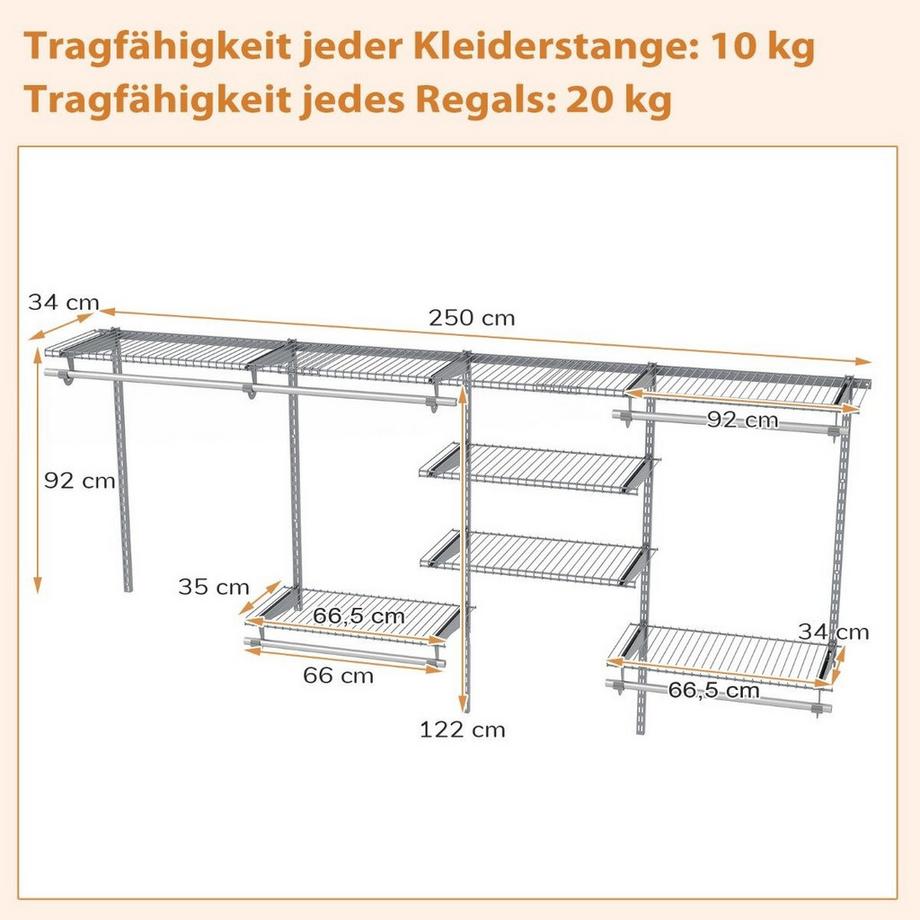 Northix Sistema di organizzazione dell'armadio espandibile  