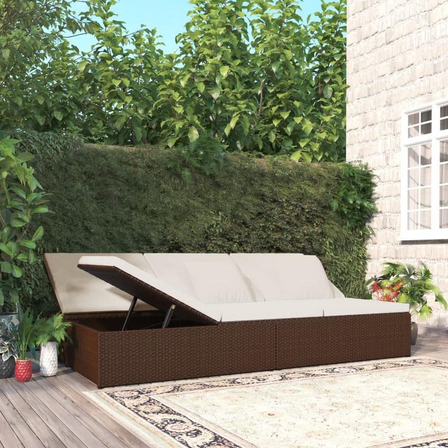 VidaXL Chaise longue rotin synthétique  