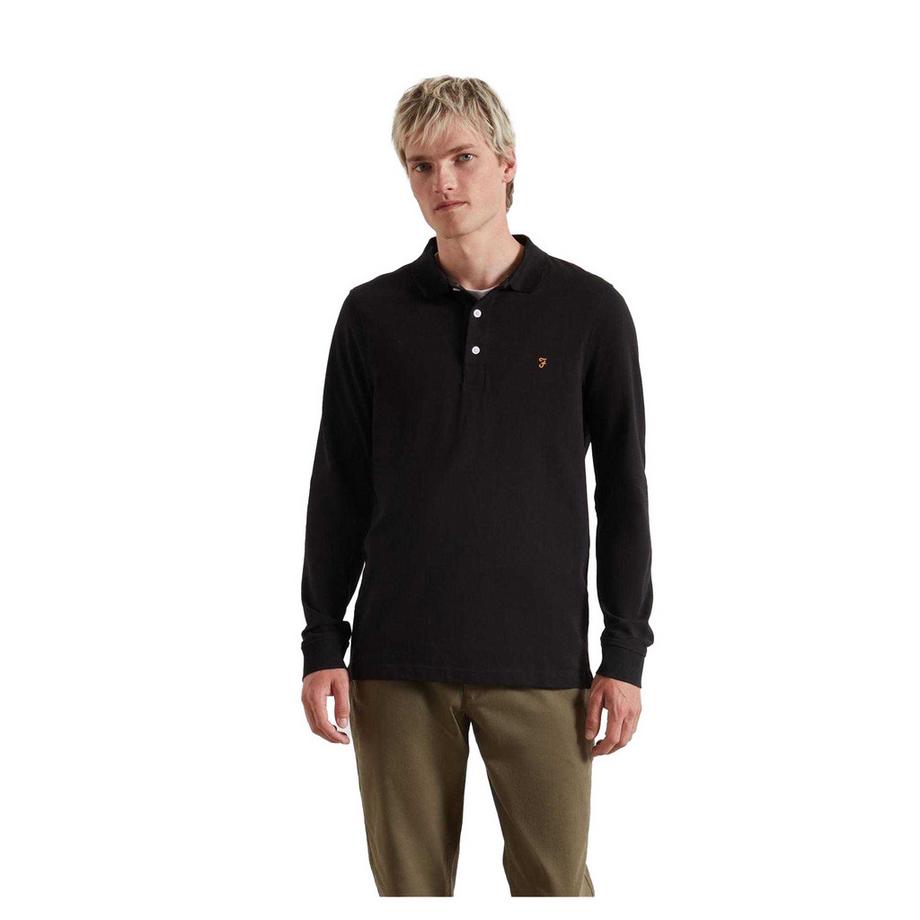 Maglietta Polo Misto Cotone Manica Lunga